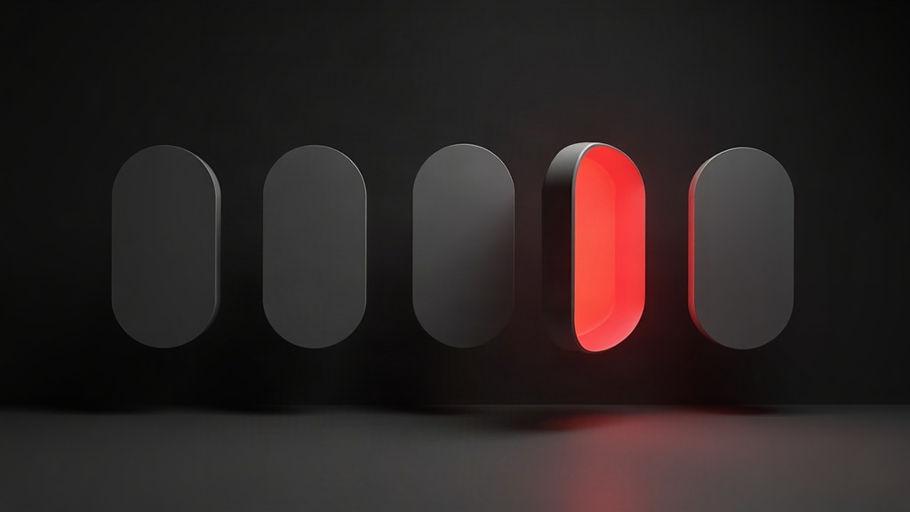 AI visibility: five brands in an AI answer, only one is chosen and lit in red