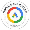 Google Ads Search certification badge held by SEO7.ES, web studio in Valencia