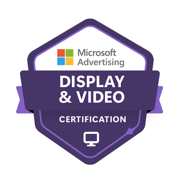 Microsoft Advertising Display & Video certification badge held by SEO7.ES, web studio in Valencia