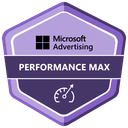 Microsoft Advertising Performance Max badge held by SEO7.ES, web studio in Valencia