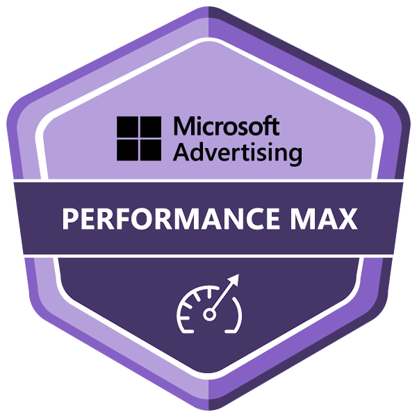 Значок Microsoft Advertising Performance Max у SEO7.ES, веб-студии в Валенсии