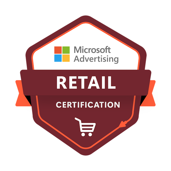 Значок сертификации Microsoft Advertising Retail у SEO7.ES, веб-студии в Валенсии