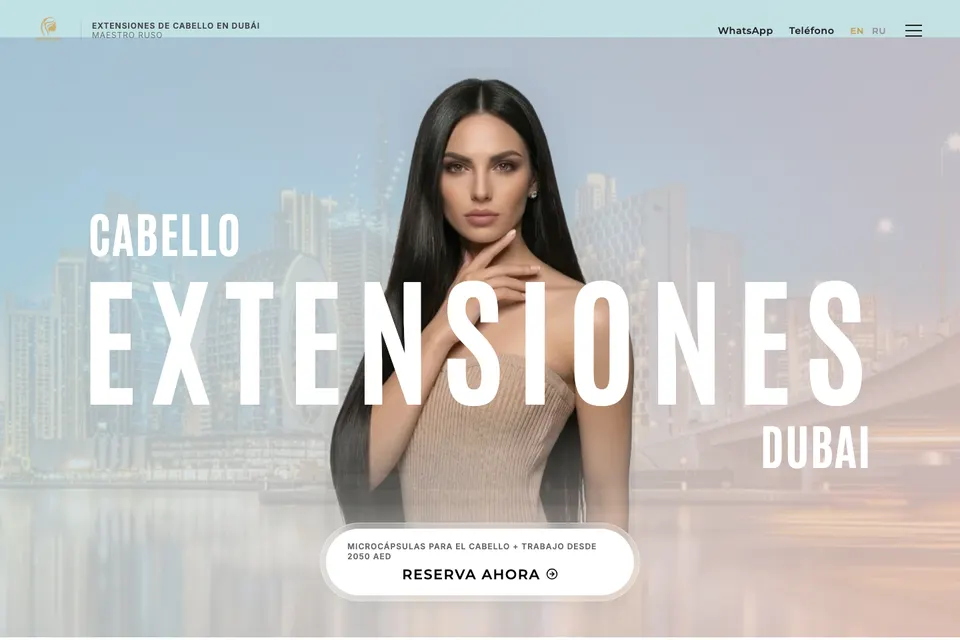 Dubai Hair Extensions: página de inicio, versión para ordenador