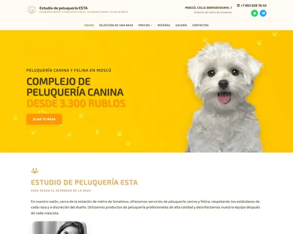 Grooming ESTA: página de inicio, versión para ordenador