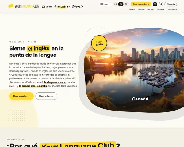 YLC Valencia: página de inicio, versión para ordenador